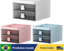 Organizador de Mesa Coelho Multiuso com Gaveta – Porta-Canetas, Maquiagem e Acessórios