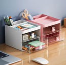 Organizador de Mesa Coelho Multiuso com Gaveta – Porta-Canetas, Maquiagem e Acessórios