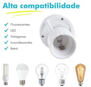 Sensor de Presença para Lâmpada E27 Bivolt com Acionamento Automático