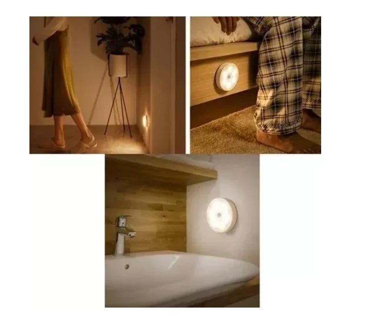 Luminária LED Inteligente com Sensor de Movimento – Recarregável USB e Sem Fio