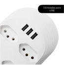 Régua de Tomadas 6 Saídas com 3 USB Bivolt 110V/220V
