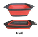 Escorredor Retrátil de Silicone Quadrado Multiuso para Massas, Frutas e Alimentos