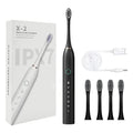 Escova de Dentes Elétrica Ultrassônica IPX7 com 4 Cabeças Substituíveis