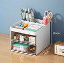 Organizador de Mesa Coelho Multiuso com Gaveta – Porta-Canetas, Maquiagem e Acessórios