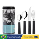 Kit de Talheres 24 Peças com Lâminas em Aço Inox e Cabos de Polipropileno