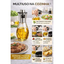Azeiteira Spray de Vidro 200ml com Tampa Inox para Azeite e Vinagre
