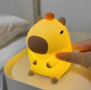 Abajur de capivara com iluminação LED a pilha para quarto infantil e decoração