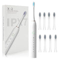 Escova de Dentes Elétrica Ultrassônica IPX7 com 4 Cabeças Substituíveis