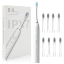 Escova de Dentes Elétrica Ultrassônica IPX7 com 4 Cabeças Substituíveis