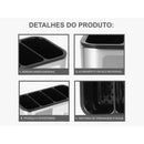 Escorredor de Talheres em Aço Inox com 4 Divisórias e Drenagem