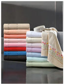 Toalha de Banho Grande 70x140 cm com Estampa e Bordado – Padrão Sortido