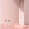 Escova de Dentes Elétrica Ultrassônica IPX7 com 4 Cabeças Substituíveis