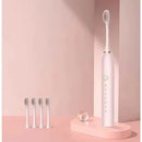 Escova de Dentes Elétrica Ultrassônica IPX7 com 4 Cabeças Substituíveis