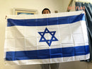 Bandeira nacional de Israel tamanho 90x150cm confeccionada em poliéster para decoração, eventos culturais e coleções