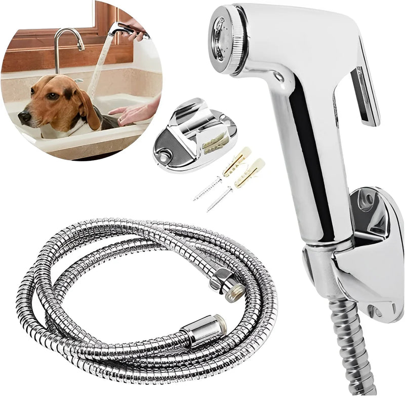 Ducha higiênica para banheiro em aço inox com acabamento cromado e design moderno