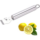 Ralador e Zestador de Limão em Aço Inoxidável com Faca Caneladora – Utensílio Profissional para Frutas Cítricas