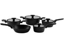 Jogo de panelas Brinox Carbon Ceramic Life com 5 peças e revestimento cerâmico na cor preta