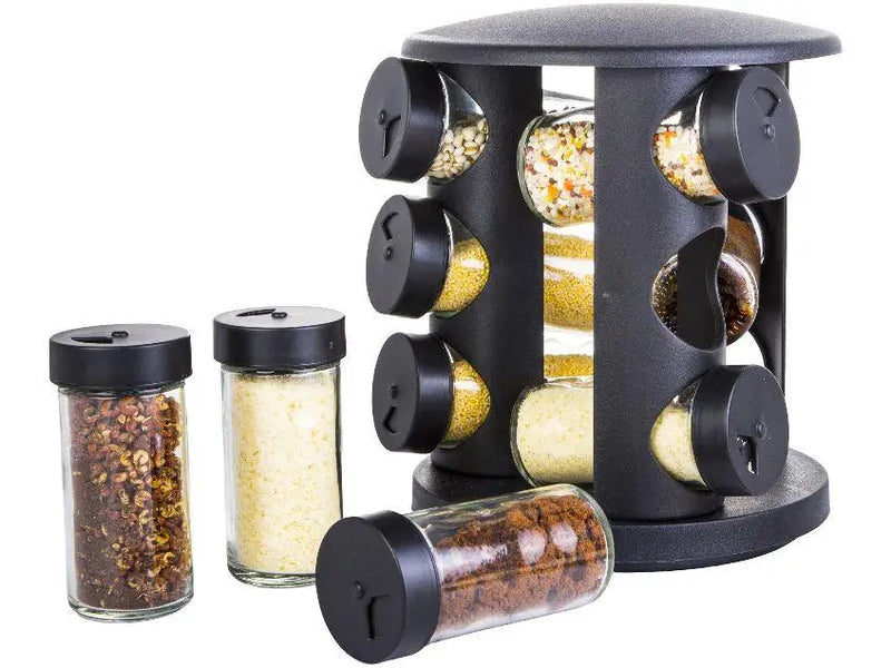 Kit com 10 porta-temperos de vidro Brinox para organização de temperos e condimentos na cozinha