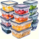 Kit com 8 potes herméticos BPA Free com tampas de trava para organização e armazenamento de alimentos