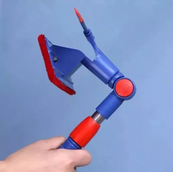 Kit mop mágico 2 em 1 com esponja e cabo extensível para limpeza de vidros, espelhos, janelas e azulejos