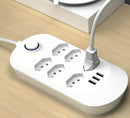 Régua de tomadas com 6 saídas e 3 entradas USB bivolt 110V e 220V