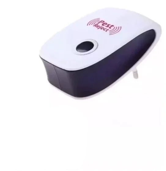 Repelente eletrônico ultrassônico para ambientes internos, aparelho compacto para auxiliar no controle doméstico de insetos e roedores.
