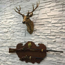 Cabeça de Veado Decorativa Falsa 17” — Estilo Fazenda, Antlers em Resina | Rustic Wall Decor | TAVARES HOME