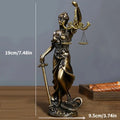 Estátua Deusa da Justiça Estilo Europeu Retrô – Escultura Decorativa em Acabamento Bronze para Casa e Escritório