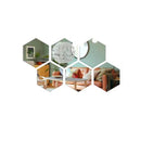 Espelho Decorativo Adesivo Hexagonal 3D Acrílico Autocolante para Parede Kit com 6 ou 12 Peças