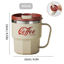 Caneca Térmica Inox 304 Parede Dupla com Alça – Copo Isolado para Café, Leite e Bebidas Quentes ou Frias