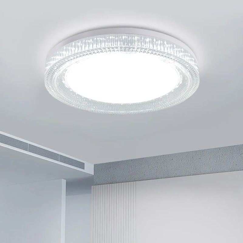 Plafon LED Circular Moderno com Cristais — Luz Para Sala e Quarto (AC85–256V) | TAVARES HOME
