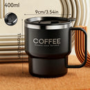 Caneca Térmica Inox 304 Parede Dupla com Alça – Copo Isolado para Café, Leite e Bebidas Quentes ou Frias