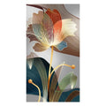 Quadro Abstrato Floral com Linhas Douradas – Tela Decorativa Moderna para Sala e Ambientes Sofisticados