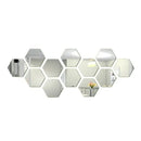 Espelho Decorativo Adesivo Hexagonal 3D Acrílico Autocolante para Parede Kit com 6 ou 12 Peças