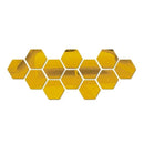 Espelho Decorativo Adesivo Hexagonal 3D Acrílico Autocolante para Parede Kit com 6 ou 12 Peças
