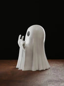 Estátua Fantasma Dedo do Meio Decorativa 7,5cm – Enfeite Divertido e Assustador para Halloween