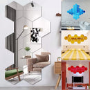 Espelho Decorativo Adesivo Hexagonal 3D Acrílico Autocolante para Parede Kit com 6 ou 12 Peças