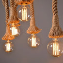 Luminária Pendente Industrial com Corda de Cânhamo E27 – Estilo Vintage para Sala, Loft e Bar