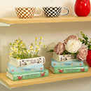 Vaso Decorativo Livros Empilhados em Cerâmica – Cachepot Vintage Criativo para Flores e Decoração