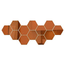 Espelho Decorativo Adesivo Hexagonal 3D Acrílico Autocolante para Parede Kit com 6 ou 12 Peças