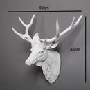 Cabeça de Veado Decorativa Falsa 17” — Estilo Fazenda, Antlers em Resina | Rustic Wall Decor | TAVARES HOME