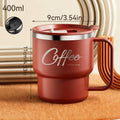 Caneca Térmica Inox 304 Parede Dupla com Alça – Copo Isolado para Café, Leite e Bebidas Quentes ou Frias