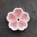 Incensário Flor de Cerejeira em Cerâmica – Porta Incenso Decorativo para Aromaterapia e Meditação