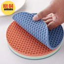 Kit 4 Protetores de Silicone para Panelas 17 cm – Descanso Antiderrapante para Utensílios