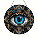 Placa Decorativa Olho Grego Boho em Madeira – Proteção, Sorte e Estilo para Portas e Ambientes