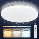 Luz de Teto LED com “Céu Estrelado” Dimmable 24W + Controle Remoto — Ideal para Quarto e Sala | TAVARES HOME