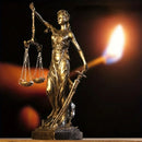 Estátua Deusa da Justiça Estilo Europeu Retrô – Escultura Decorativa em Acabamento Bronze para Casa e Escritório