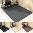 Tapete super absorvente para secagem de louças com base impermeável e antiderrapante, ideal para pratos, copos, talheres e cafeteiras.