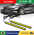 Par de barras LED DRL 17 cm 12V com luz branca 6000K e efeito neon instaladas na dianteira de um automóvel.