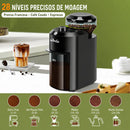 Moedor de Café Elétrico Wancle com Mós Cônicas – 28 Ajustes de Moagem de Precisão para Espresso, Coado e Prensa Francesa